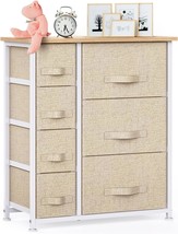 Pipishell 7 Drawer Fabric Dresser Storage Tower, Dresser Chest With Wood, Office - £51.50 GBP