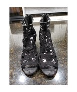 Carlos by Carlos Santana Sandals Womens Size 8 Black Suede Block Heel Ba... - $40.62 CAD
