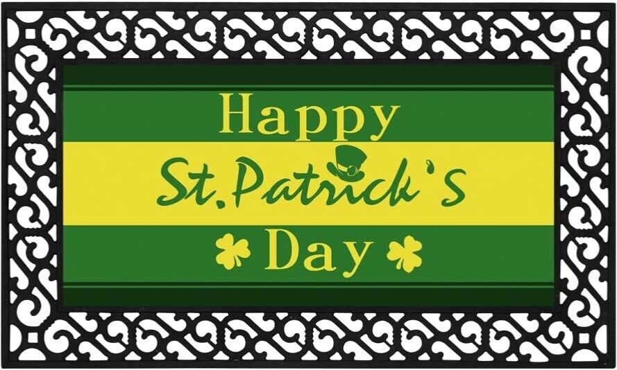 Primary image for Decorative Indoor Outdoor Doormat for Entry Patio Garage St Patricks Day rubber