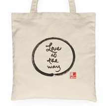 Thich Nhat Hanh Calligraphy Tote Bag Love Is The Way Handbag Cotton Wome... - £13.14 GBP