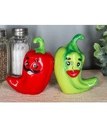 Ebros Mexican Jalapeno Chili Peppers Magnetic Ceramic Salt Pepper Shaker... - $23.23 CAD