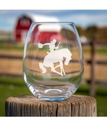 Cowboy Bucking Horse Etched Glasses - Wine, Champagne, Pint Glasses, Sho... - $467.85 MXN+