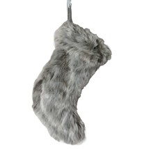 Wondershop Fluffy Faux Fur Gray White Blend Christmas Stocking Target 19&quot; - $14.95