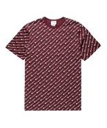 CHAMPION Heritage Spell Out  All-Over Logo Crew Neck Tee Shirt, Maroon M... - $14.30