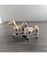 Vintage Fisher Price Little People Family Farm White Cow With Brown Spot... - $14.87