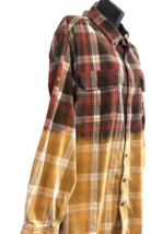 Distressed Faded Glory Unisex Flannel Dipped Bleached Shirt Men Size 2XLG Plaid - $22.65