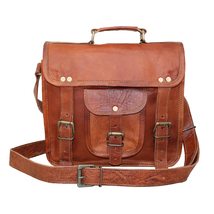 11&quot; Small Leather Messenger Bag Shoulder Bag Cross Body Vintage Messenger Bag fo - £44.82 GBP