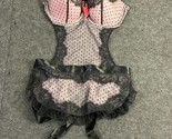 Victoria&#39;s Secret Black &amp; Pink Lace Sexy Little Things Maid Lingerie Siz... - £15.85 GBP