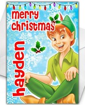 PETER PAN Personalised Christmas Card - Disney Peter Pan Christmas Card - $4.10