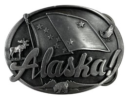 Siskiyou Alaska! Pewter Belt Buckle With Case - $12.07