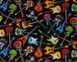 Cotton Electric Guitars Guitar Music Instruments Cotton Fabric Print BTY... - $13.95