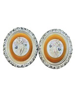Andrew Kolb Vintage 60&#39;s Pair Porcelain Romantic Couple Ornate Frame Wal... - $203.35 CAD