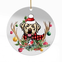 Cute Australian Shepherd Dog Antlers Reindeer Christmas Ornament Acrylic... - $16.78