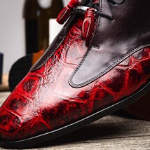 Anzio Genuine Alligator and Classic Calfskin Dress Shoes BlackCherry image 11