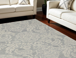 12' X 15' Blue and Ivory Wool Oriental Hand Tufted Area Rug - $2,231.02 CAD