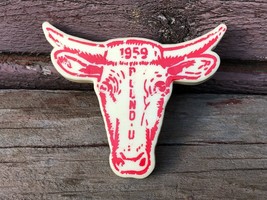Vtg Bsa Boy Scouts Of America 1959 Round Up Bull Steer Neckerchief Slide - £15.51 GBP