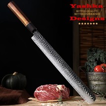 Chef Knife 12 Inch Clad Steel Blade Ham Jamon Shaurma Slicing Carving Kitchen - £39.31 GBP