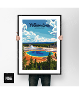 Yellowstone National Park Poster Grand Prismatic Spring Geyser Basin Mon... - $21.59+