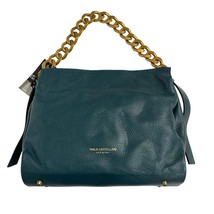 Viola Castellani Shoulder Bag Green Leather Chain Adorned Convertible Cr... - $89.40