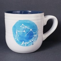 Aquarius Zodiac Sign 12 oz. Ceramic Coffee Mug Cup White Blue - £11.51 GBP