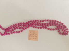 48&quot; Dark Pink Plastic Beaded Necklace C-21 - $8.00