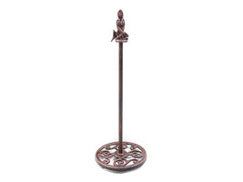 Rustic Copper Cast Iron Mermaid Extra Toilet Paper Stand 16&quot; - £38.28 GBP