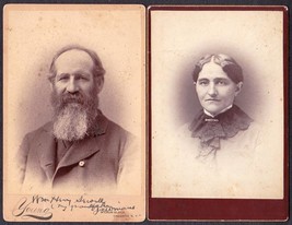 William Henry Sewell &amp; Wife (2) Cabinet Photos - Oneonta, NY - £27.12 GBP