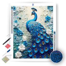 White and Blue Peacock - Diamond Painting Kit - £15.65 GBP+