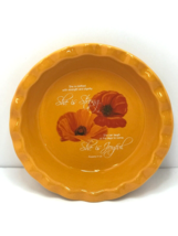 Pie Plate Divinity Stoneware She is Strong, She is Joyful Orange Bible P... - $19.79