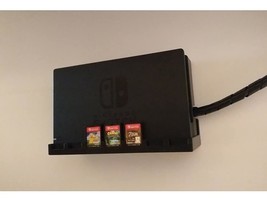 Nintendo Switch Dock Wall Mount &amp; Cartridge Game Holder No Hooks - Holds 7 Carts - £9.55 GBP