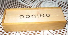 Domino Set-Wooden Box-Double 6-Dragon Design-Instruction Sheet-VTG 1980&#39;s - £7.08 GBP