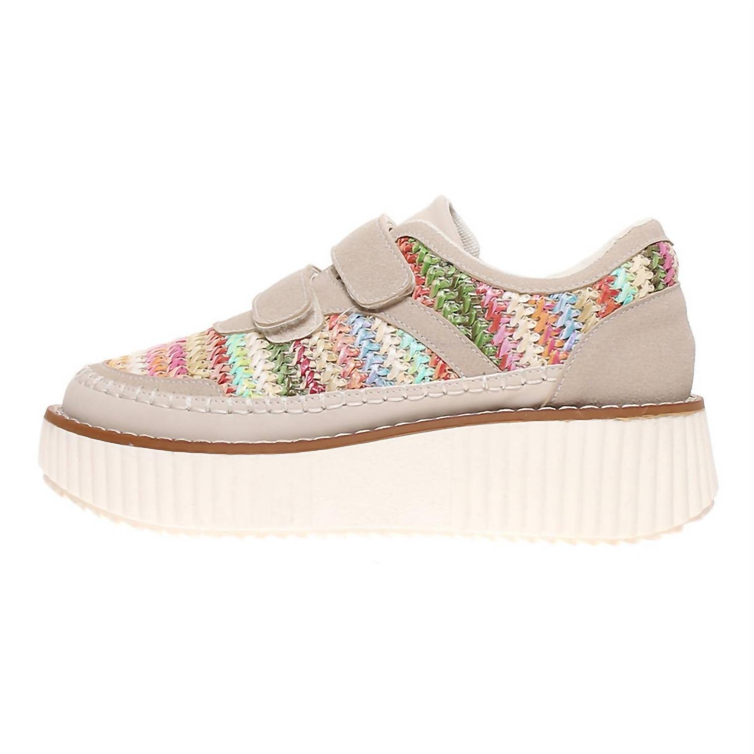 Pierre Dumas Women&#39;s Sweet Woven Platform Hook And Loop Fastener Sneakers - $61.00