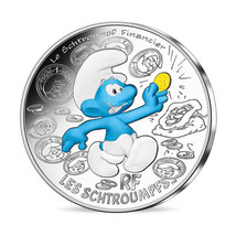 France 10 Euro Silver 2020 Financial The Smurfs Colored Coin Cartoon 01847 - $49.49