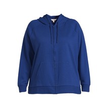 Terra &amp; Sky Women&#39;s Plus Size Fleece Zip Up Hoodie Navy Sweatshirt 0X 14... - £7.71 GBP