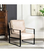 Mid Century Modern Accent Chair: Light Camel Microfiber Armchair - €115,37 EUR
