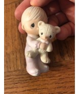 Precious Moments Figurine Girl And Bunny-RARE VINTAGE-SHIPS N 24 HOURS - $25.34 CAD
