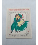Vintage Greeting Card Hallmark Christmas To My Wife Used - $5.93