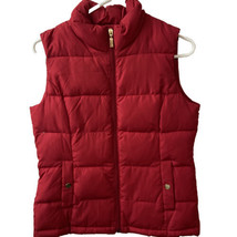 Charter Club Vest Womens Small  Vest Red Puffy Sleeveless Zip Up Capsule Classic - £12.57 GBP