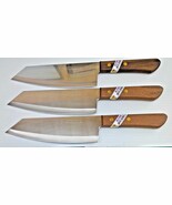 SET of 3 KIWI Stainless Steel - Wood Handle - #173  Utility/Kitchen Knife  - $564.31 MXN