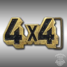 Vintage Belt Buckle 4X4 Four By Four Solid Brass Four Wheel Drive Made In - £29.20 GBP