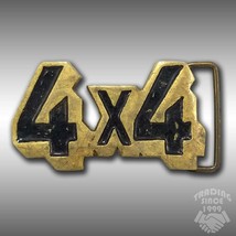 Vintage Belt Buckle 4X4 Four By Four Solid Brass Four Wheel Drive Made In - £29.04 GBP