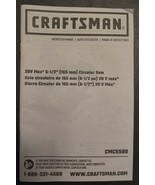 Craftsman 20V Max Circular Saw CMCS500 Instruction Manual Only - $18.73 MXN