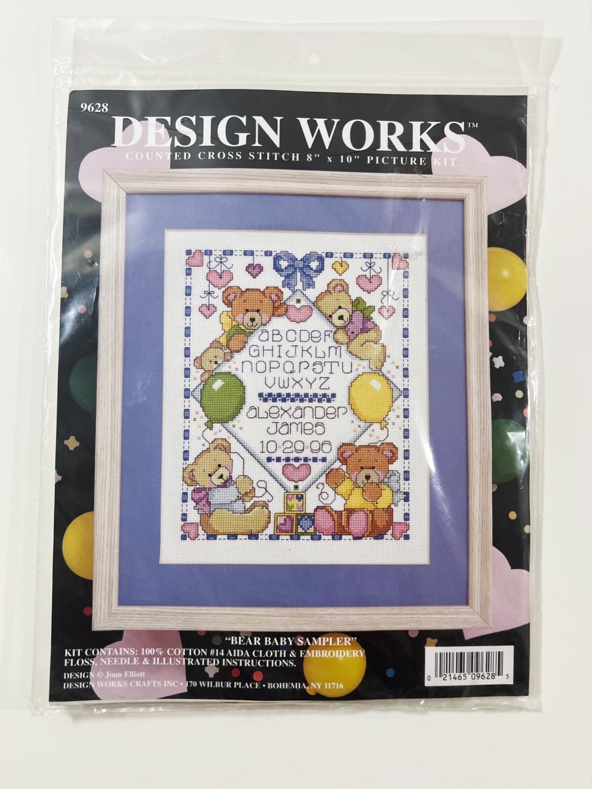 DESIGN WORKS COUNTED CROSS STITCH KIT TBEAR BABY SAMPLER 9628 (BRAND NEW... - $13.85