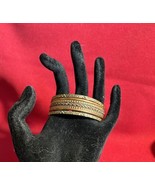 Vintage Mixed Metal Cuff Bracelet Brass Copper J77 - $226.01 MXN