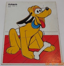 Vintage Playskool Disney Pluto Frame Tray wooden Board Puzzle RARE #190-04 - $33.81