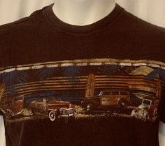 Size M Aces &amp; Idols VTG Woodies Tiki Hawaiian Graphic T-Shirt Brown Aloh... - £14.43 GBP