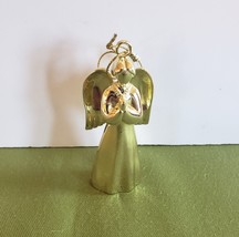 Gold Tone Metal Praying Angel Christmas Ornament Praying Modern 3&quot; Tall - £6.17 GBP