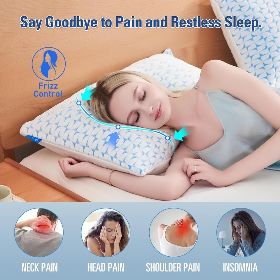 Queen Size Cooling Bed Pillow - Soft Support for Side, Back, and Stomach Sleeper Item image 9