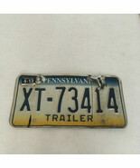 Pa trailer plate white and blue very used distressed license plate movie... - €17,15 EUR