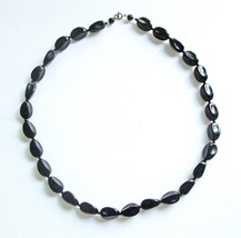 NEW Polished Black Onyx Gemstone Necklace Chunky Beads Healing Stones - $20.84 CAD